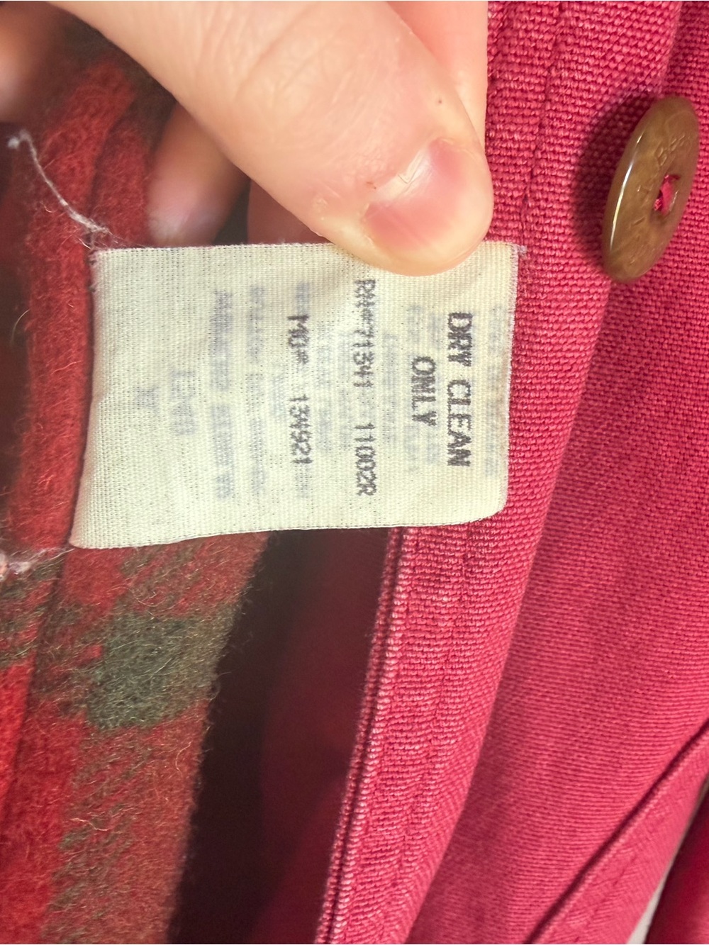 *VINTAGE* 80s/90s LL Bean Burgundy Barn Oversized Coat Womens XL Wool interior - Picture 8 of 8